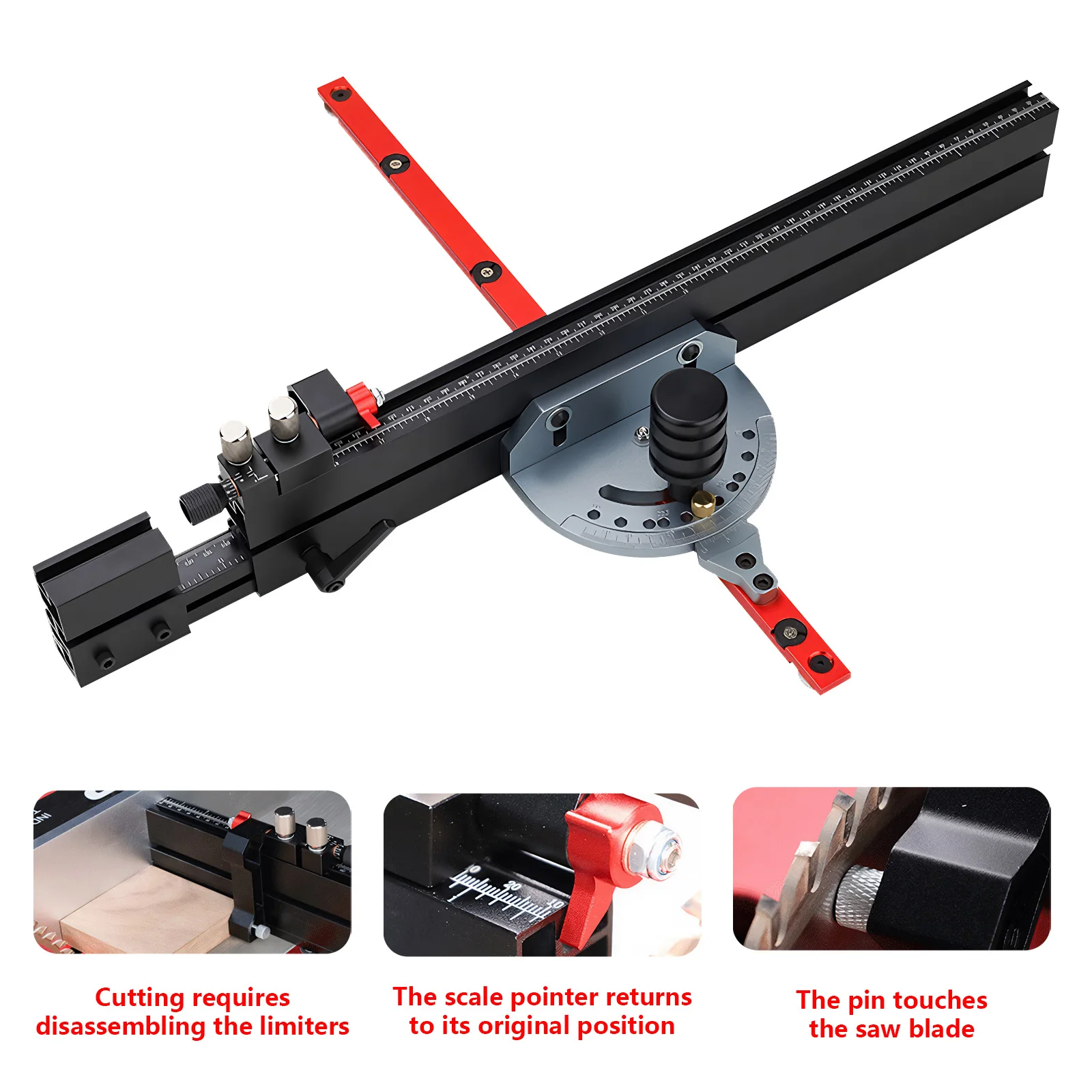 منشار طاولة مقياس ميتري فتحة قياسية قابلة للتعديل 3/4 × 3/8 بوصة لمنشار الطاولة ومنشار شريطي وطاولة التوجيه