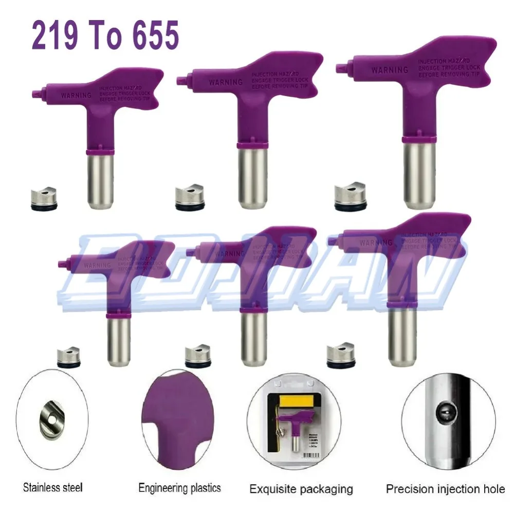 Airless Spray Gun Tip Nozzle Purple Airbrush Paint Spray Tip Nozzle Paint Sprayer Power Tool 209/243/245/531/533/535/545/645/655