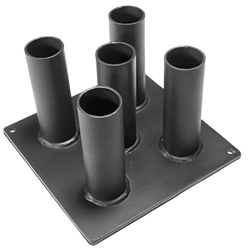 Factory Supply Gym Accessories Save Space 5 Holes Portable Black Metal Tube Barbell Bar Storage Rack