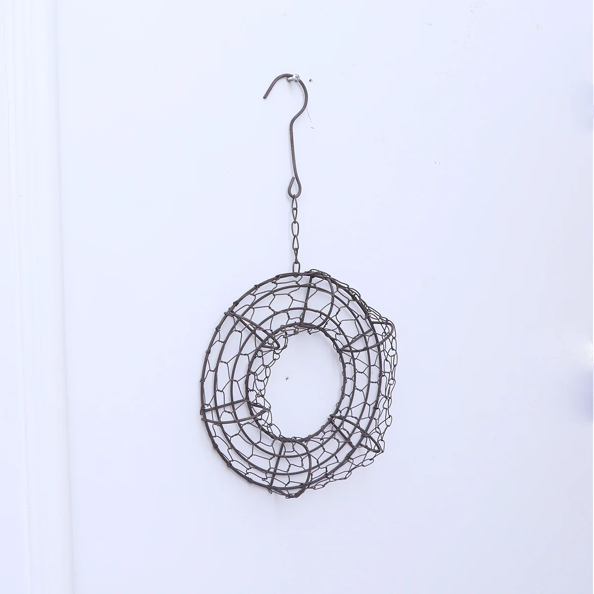 2 pcs Flower Hanging Loop Irony Flower Loop Hanger Decor for Home Store Graden (Medium, Round) Plant Hanging Loop