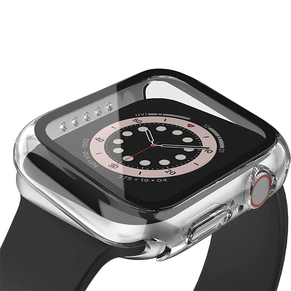 Gehärtetes Glas + Hülle für Apple Watch 38 mm 40 mm 41 mm 42 mm 44 mm 45 mm 46 mm Displayschutzfolie Schutzhülle iWatch 10 8 7 9 6 SE 5 – Detail 8
