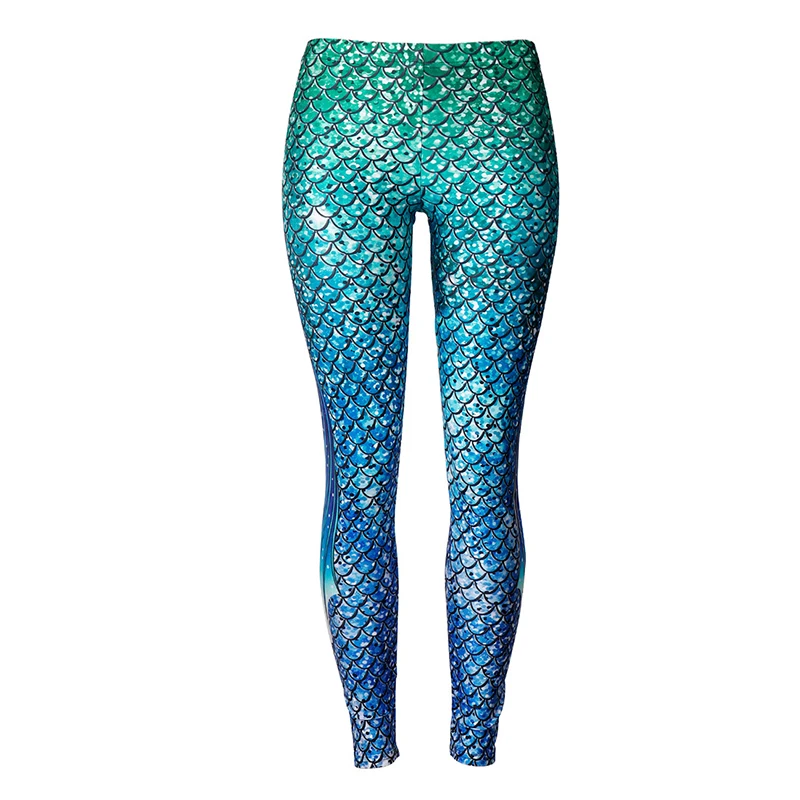 Green Mermaid Cosplay Leggings Printed Pants Fish Scales 3D Printed Women Bottoms Spring Fashion Leggings Tight Yoga Pants