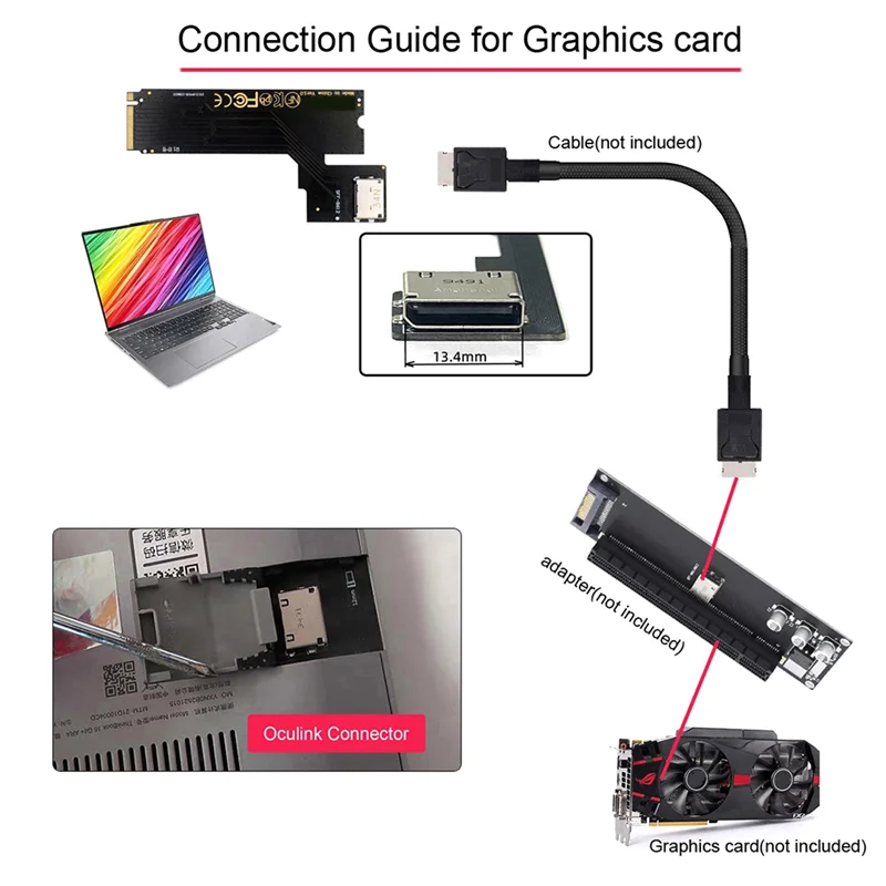 BABZ-PCI-E 4.0 M.2 M-Key To Oculink SFF-8611 SFF-8612 Host Adapter For 2024 Thinkbook 14+ AMD8845 External Graphics Card & SSD