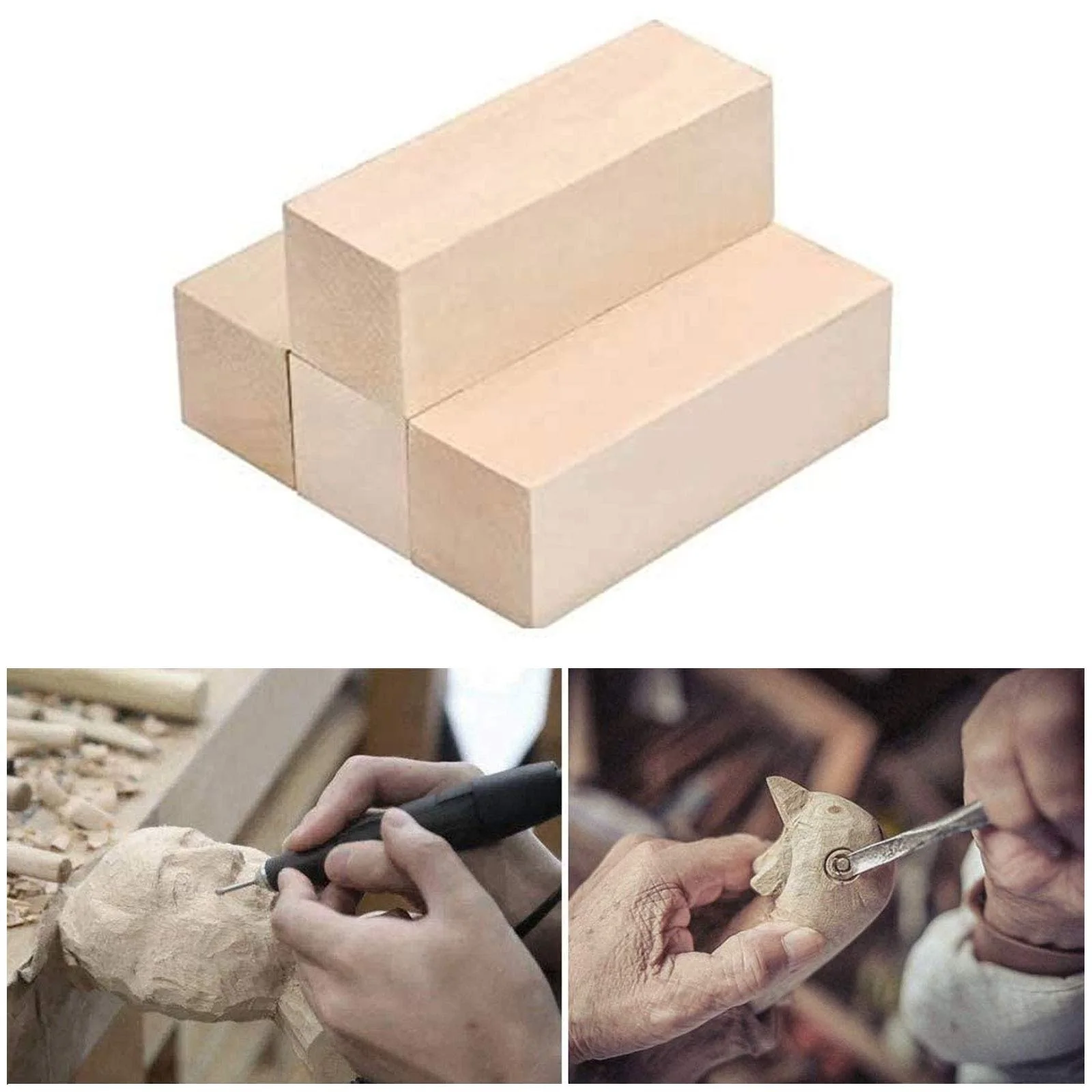 Büyük oyma ahşap bloklar Whittling ahşap bloklar Basswood oyma blokları bitmemiş yumuşak ahşap oyma başlayanlar için Set