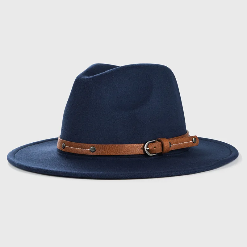 NEWWool Fedora Hut Für Frauen Männer Winter Herbst Mode Kirche Jazz Hüte Viking Britischen Flache Krempe Filz Hut Outdoor Casual Fedoras – Detail 13