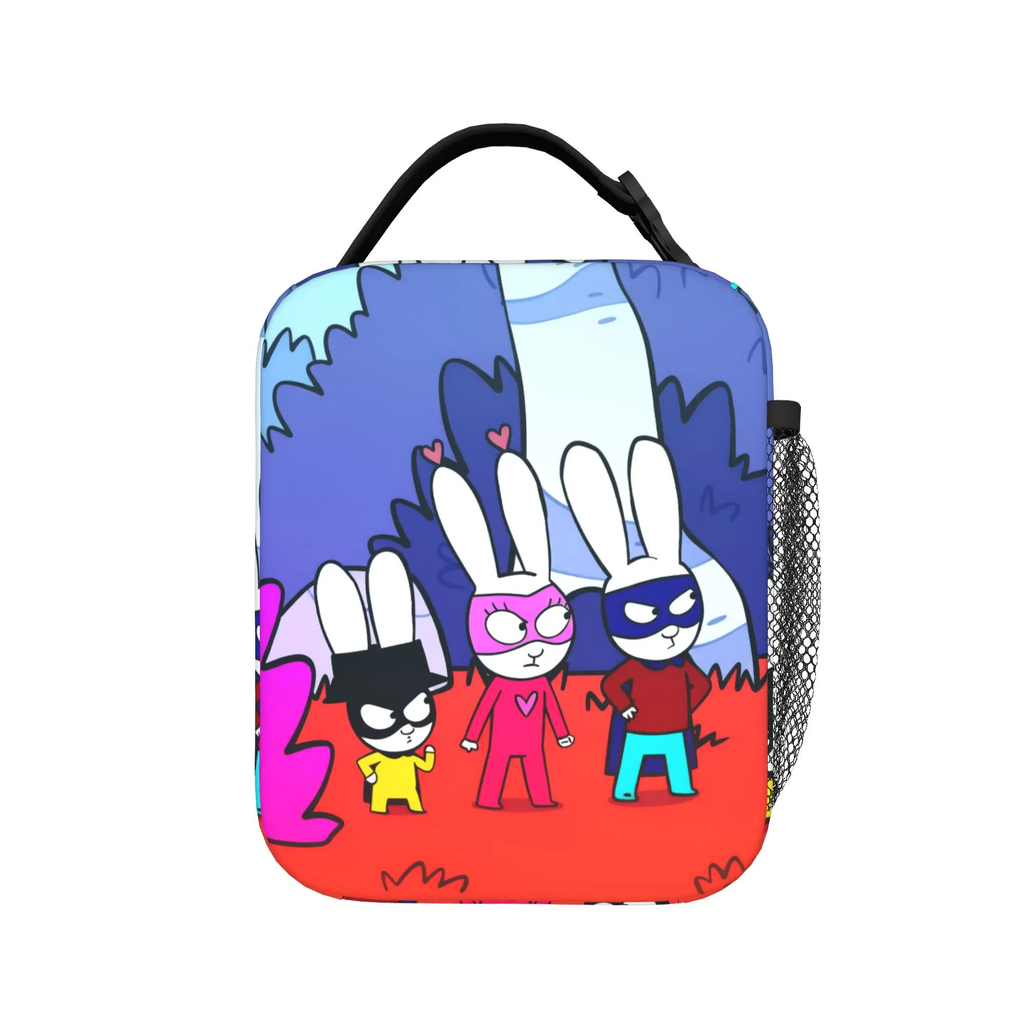 Simons Super Rabbits Lunch Bag Vintage Lunchbox Büro Tragbare Reißverschluss-Lunch-Taschen für Kinder Oxford Maßgefertigte Kühltasche