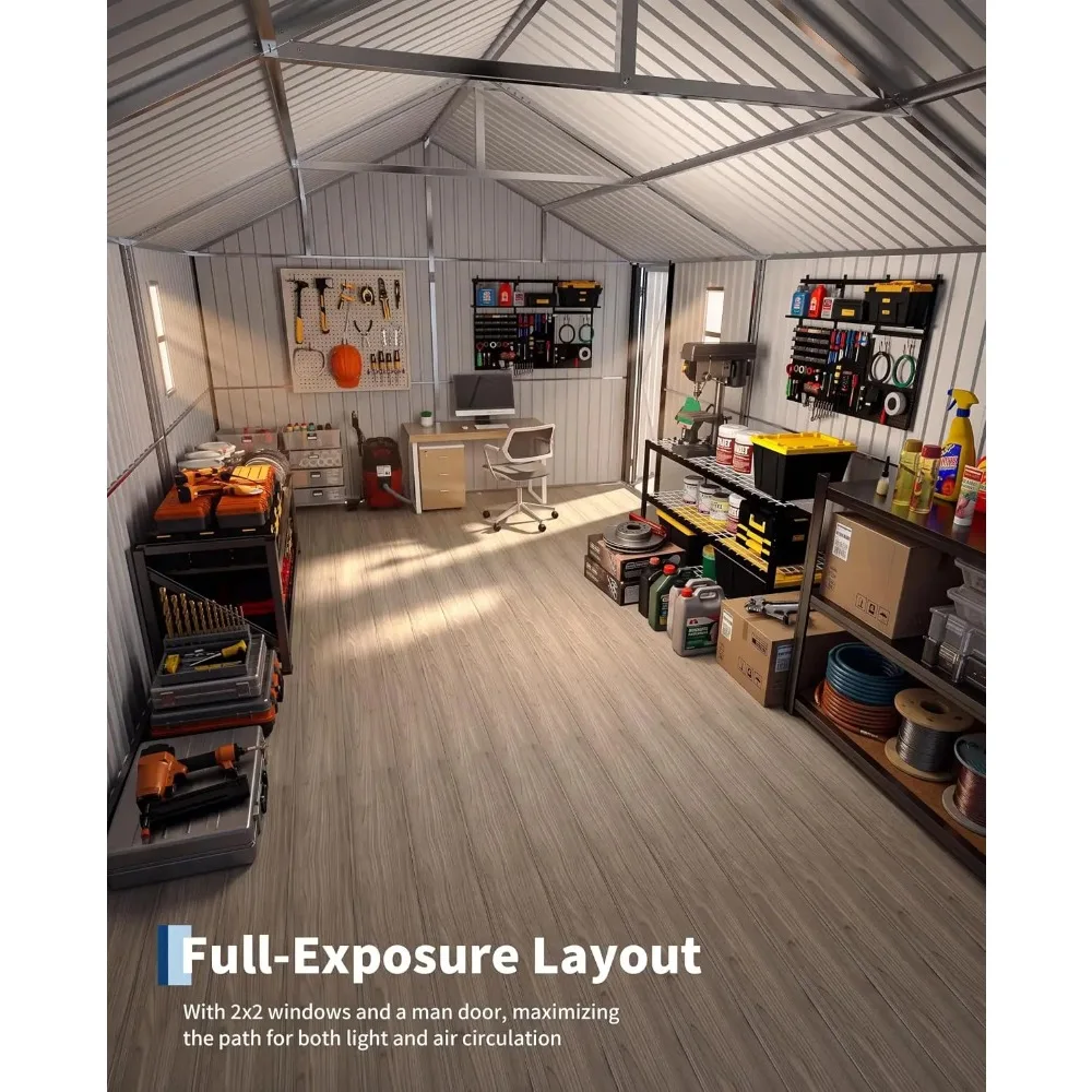 12x20 ft Metal Carport with Sidewall and Hinged Door, Custom