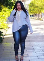 Shiny Plus Size Leggings Black 2X 3X Super Stretch Spandex Clothing PU Pant Tummy Control Oversized Pleather Legging - Image 5