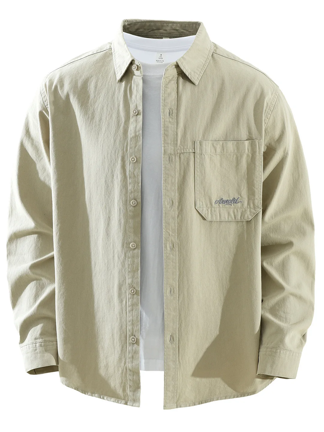 

Loose Fit Men's Long Sve Cotton irt Casual Sle Japanese Trend Artistic Versatile Loose Top Pure Cotton Turn-down Collar
