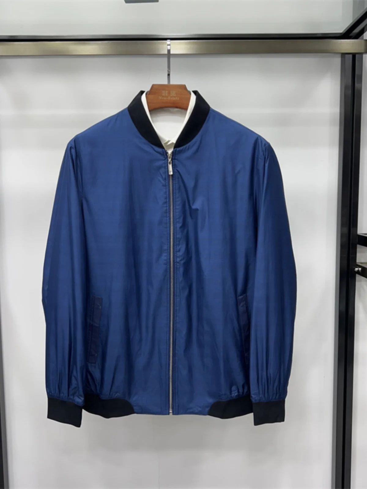 

Мужская повседневная куртка с бейсбольным воротником, легкая, на молнии, из полиэстера, приталенного кроя, для делового стиля, для джентльменов