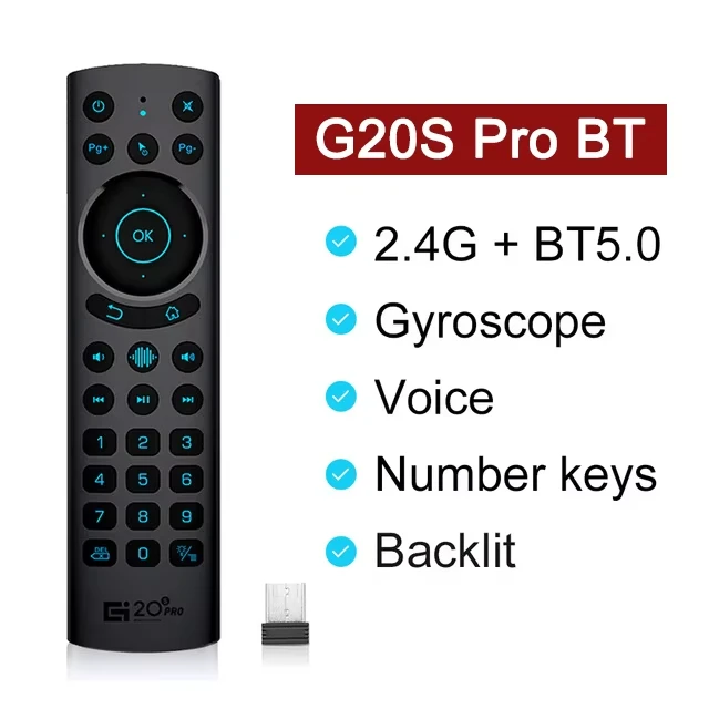 G20S BT PRO Sprachfernbedienung 2,4 G kabellose Bluetooth Air Mouse BT5.0 Mikrofon Gyroskop IR-Lernen für Android TV Box