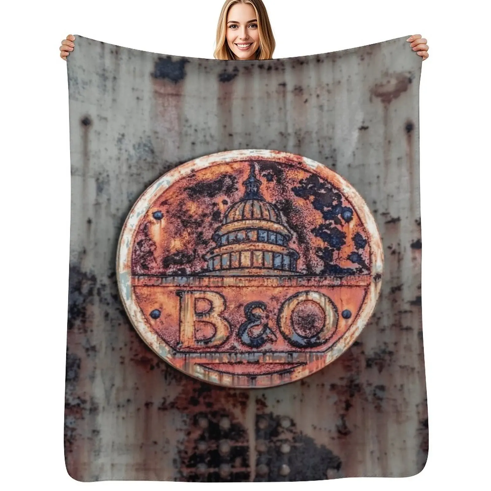 Rusted B&O Throw Blanket Luxurious Soft Fuzzy Blanket for Sofa Bed