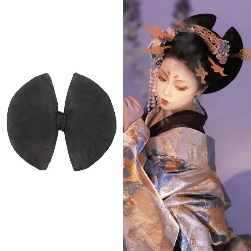 

Oiran Kimono Cosplay Hair Accssories For Afterbrain Black Butterfly Knot Style Headdress Tang Dynasty Ancient Photography