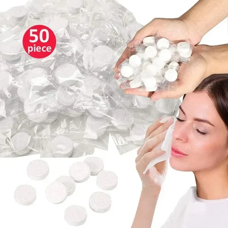 Toalla comprimida portátil desechable para limpieza Facial, toallas suaves, Mini algodón, suministros prácticos para viajes al aire libre y Hotel, 10-100 Uds.