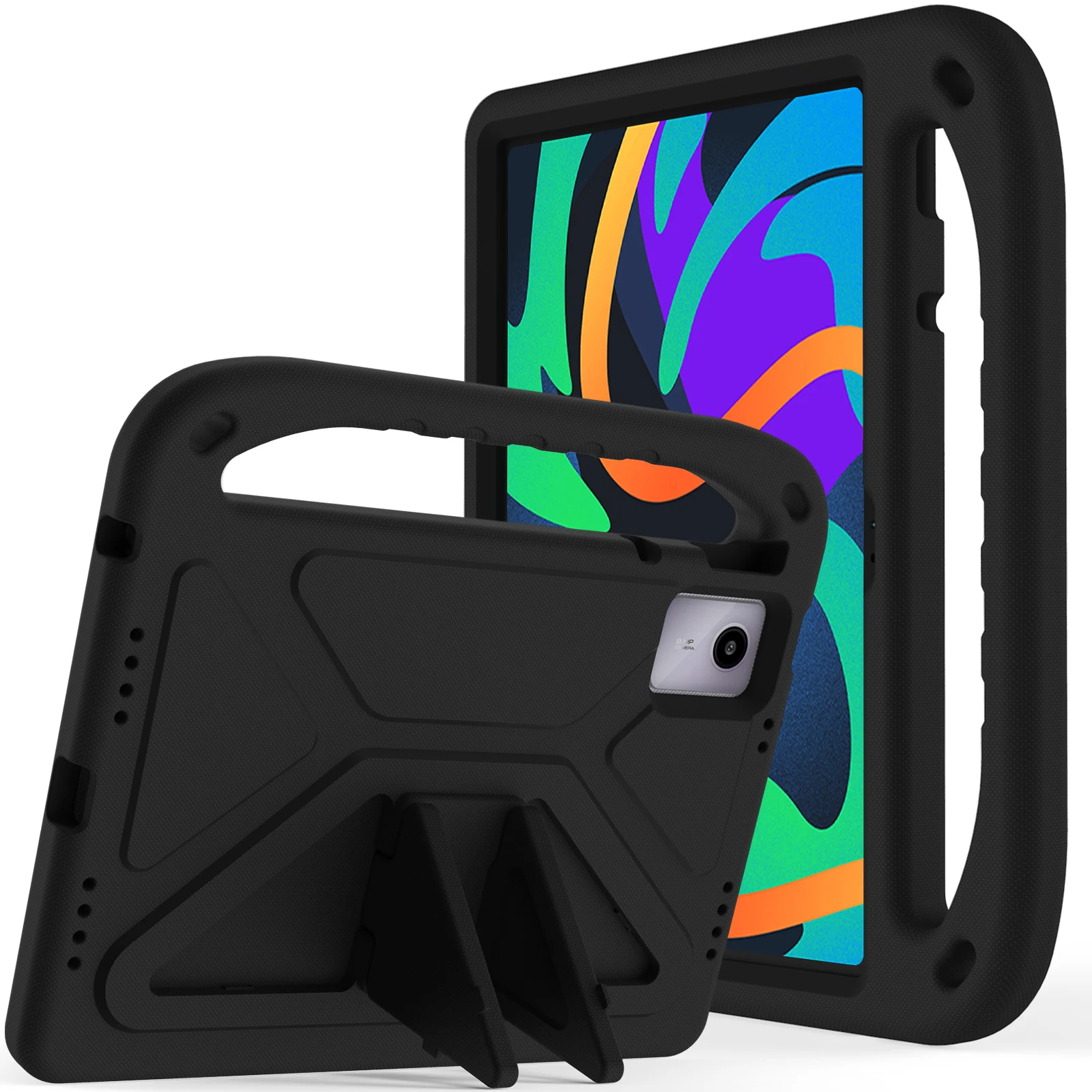 

For Lenovo Tab M11 / Xiaoxin Pad 11 2024 Case EVA Handle Kickstand Tablet Cover - Black