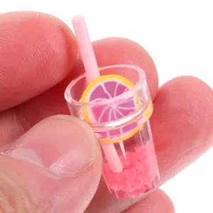 30Pcs Night Glow Fruit Drink Cup Charms Resin Miniature DIY Phone Shell Decoration Unique Small Drink Cup Ornaments