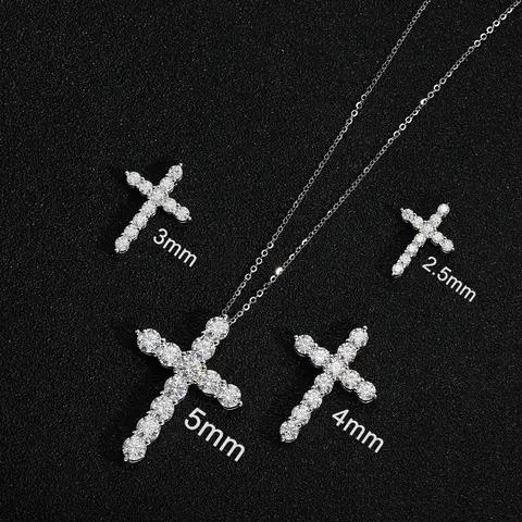KNOBSPIN D VVS1 Moissanite Cross Pendant Necklace Original s925 Sliver Box Chain Plated 18k White Gold Fine Necklaces for Women 12 best sales remap gold - №10