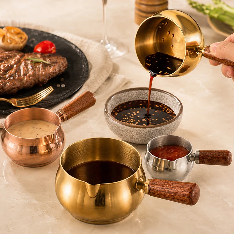 Western Style Sauce Cup 60ml/120ml/180ml Stainless Steel  Tomato Salad Dipping Sauce Pot Restaurant Tableware