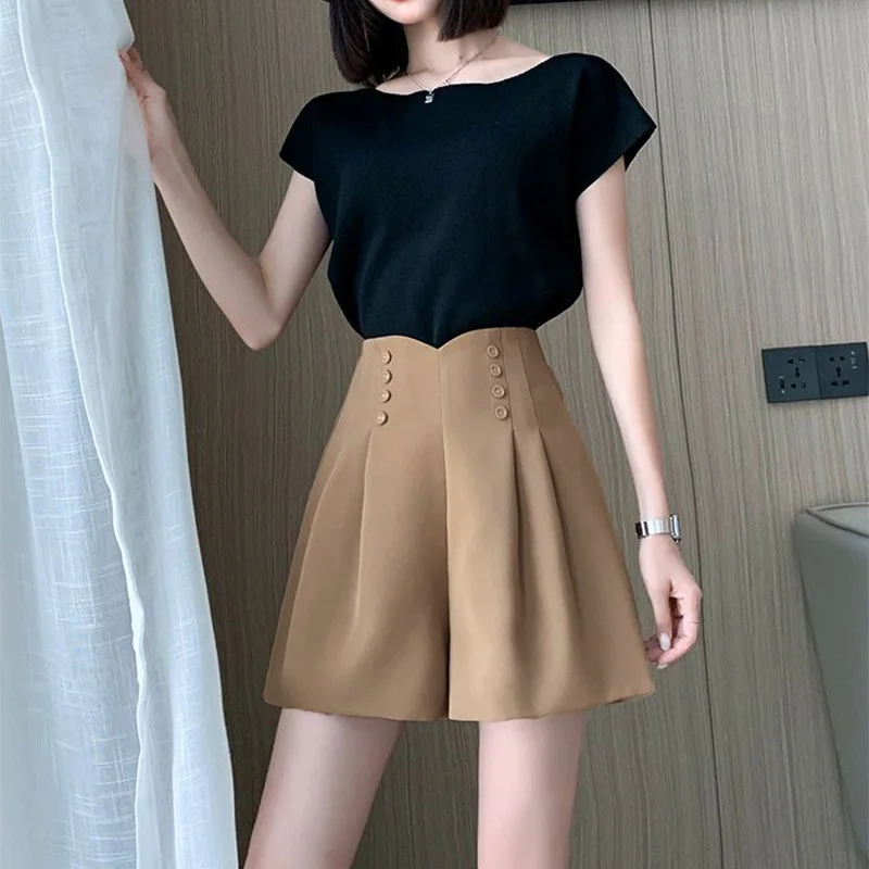 Shorts Womens Cool Girl Group Street High Waist Chain Patchwork Zipper A Line Metal Rivet Color Block Lace Up Trend Fashion