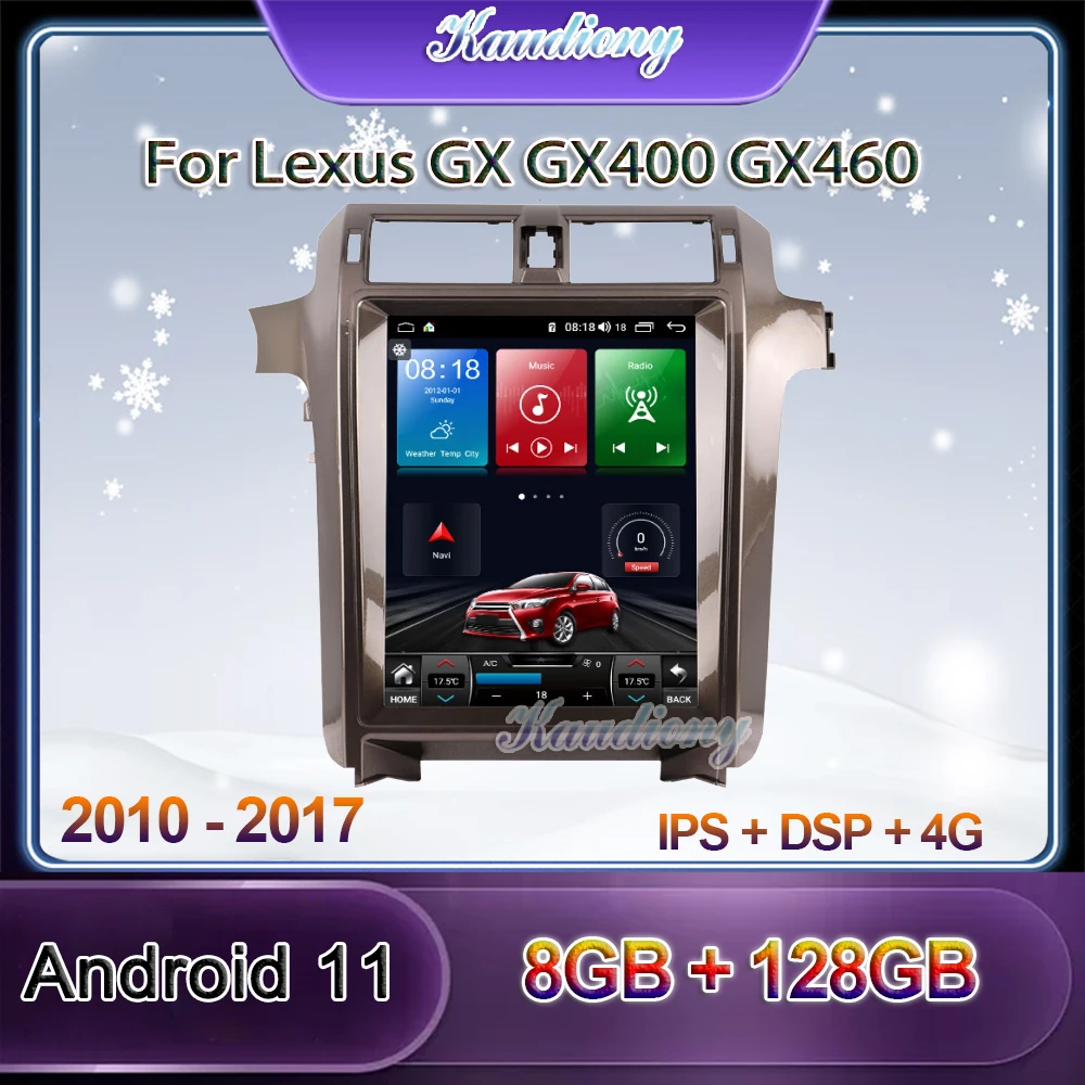 

Kaudiony Tesla Style Android 11 Авторадио для Lexus GX GX400 GX460 автомобильный DVD-плеер Авто GPS-навигация стерео 4G DSP BT 2010-2017