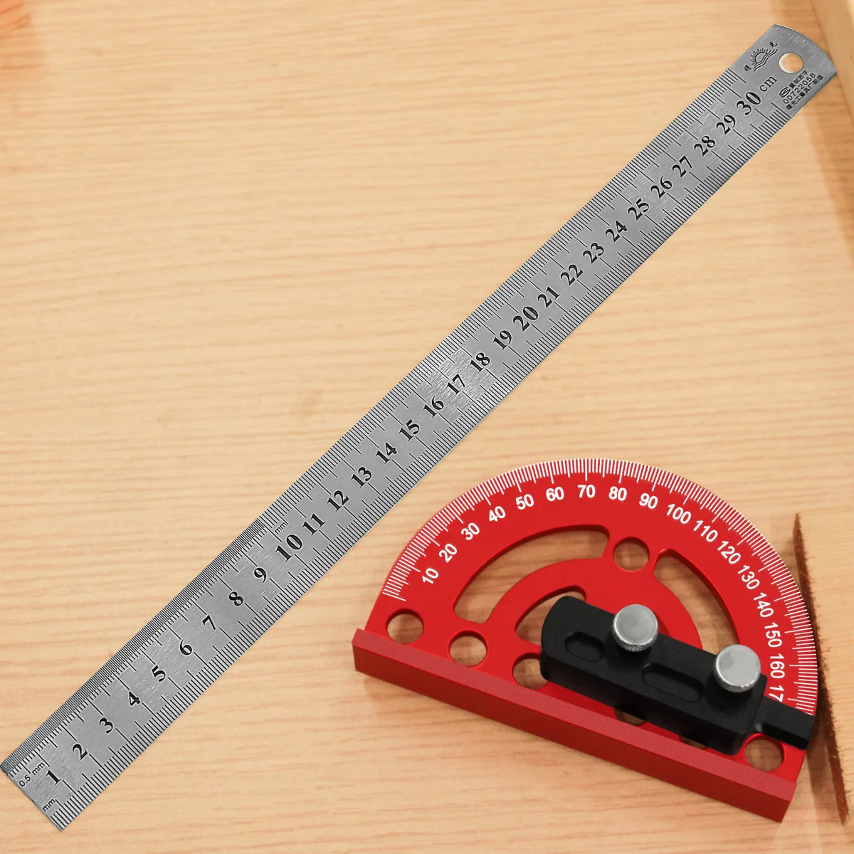 Aluminiumlegierung 180 ° Winkelpräzisions-Winkelmesser, Finder zum Markieren von Winkeln, gerade Linien, Schreiber, Holzbearbeitungs-Winkelmesswerkzeuge – Detail 9