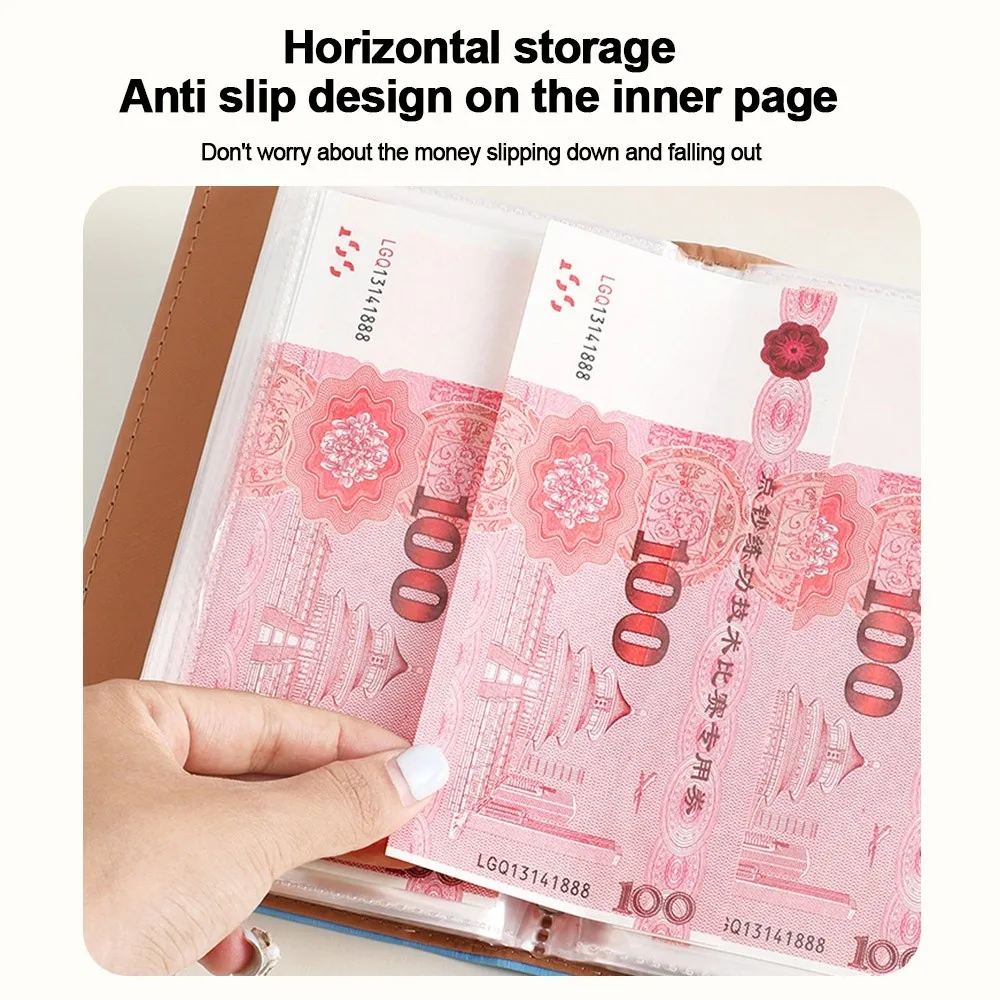 Grappige 100 enveloppen Geldbesparende uitdaging PU Geld besparen Mini Binder Besparingsuitdaging Waterdichte herbruikbare budgetbinder