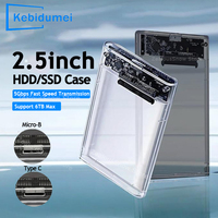2.5 Inch HDD SSD Case SATA to USB 3.1 Type C Clear Hard Drive Enclosure 6TB Fast 5Gbps  Adapter Compatible UASP SATA III Laptop