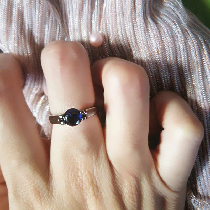 خاتم كريستال دائري للنساء ، خاتم بسيط ، لون اسود وذهبي ، ماركة مجوهرات احتفالية ، هدية DFR621 #3