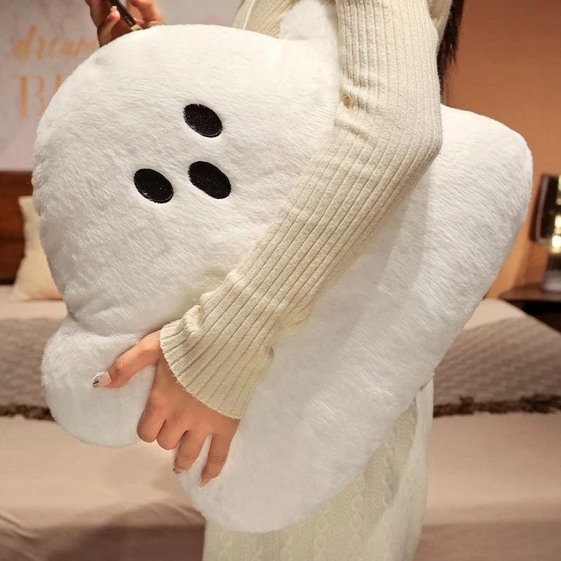 48CM White Ghost Pillow Plush Toy Chair Cushion Sleeping Sofa Pillow Sleeping Doll Birthday Christmas Gift To Friends