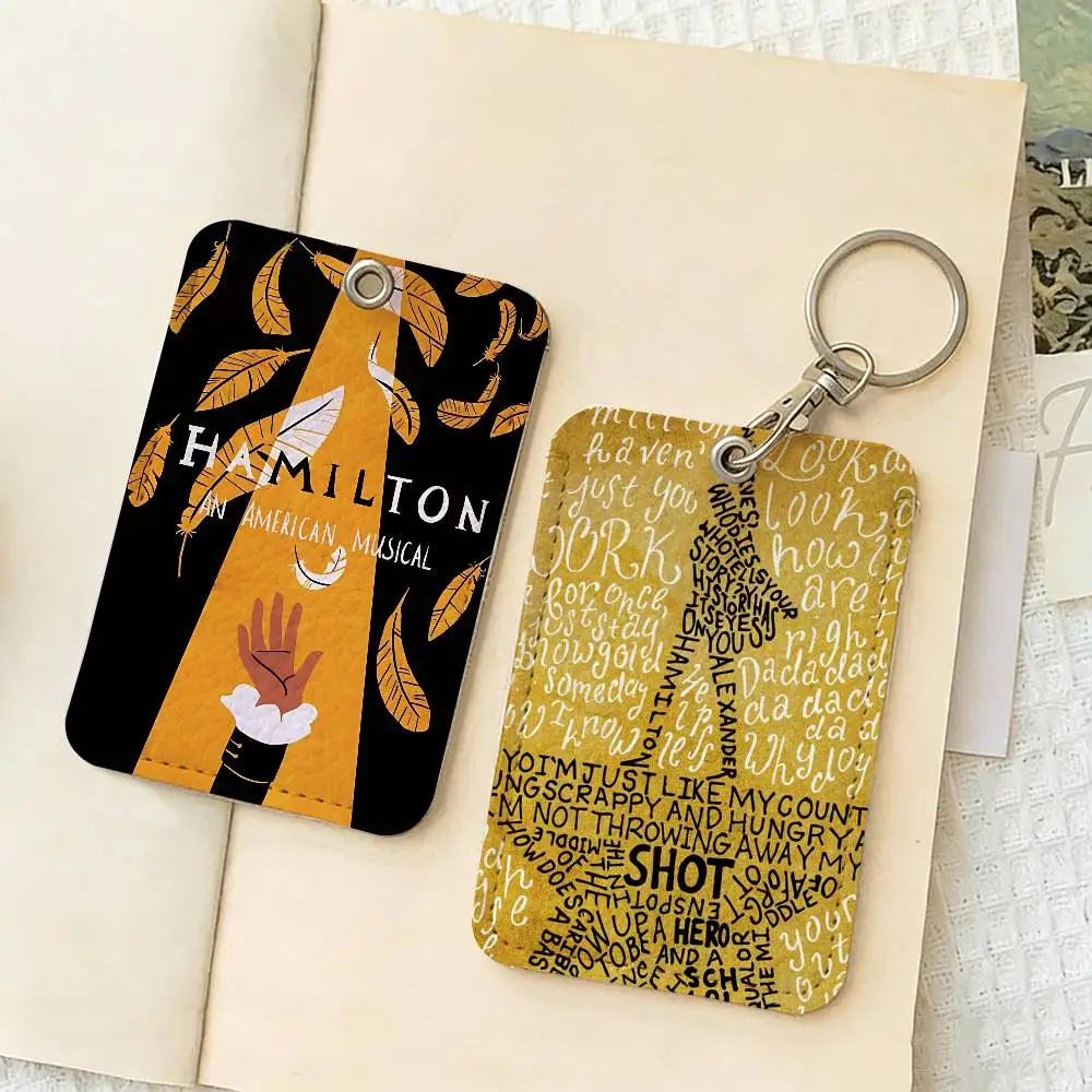 Classic Musical Theater H-Hamilton Keychain Card Holders Keyring Bank Bus ID Credit Cards Key Ring Chains