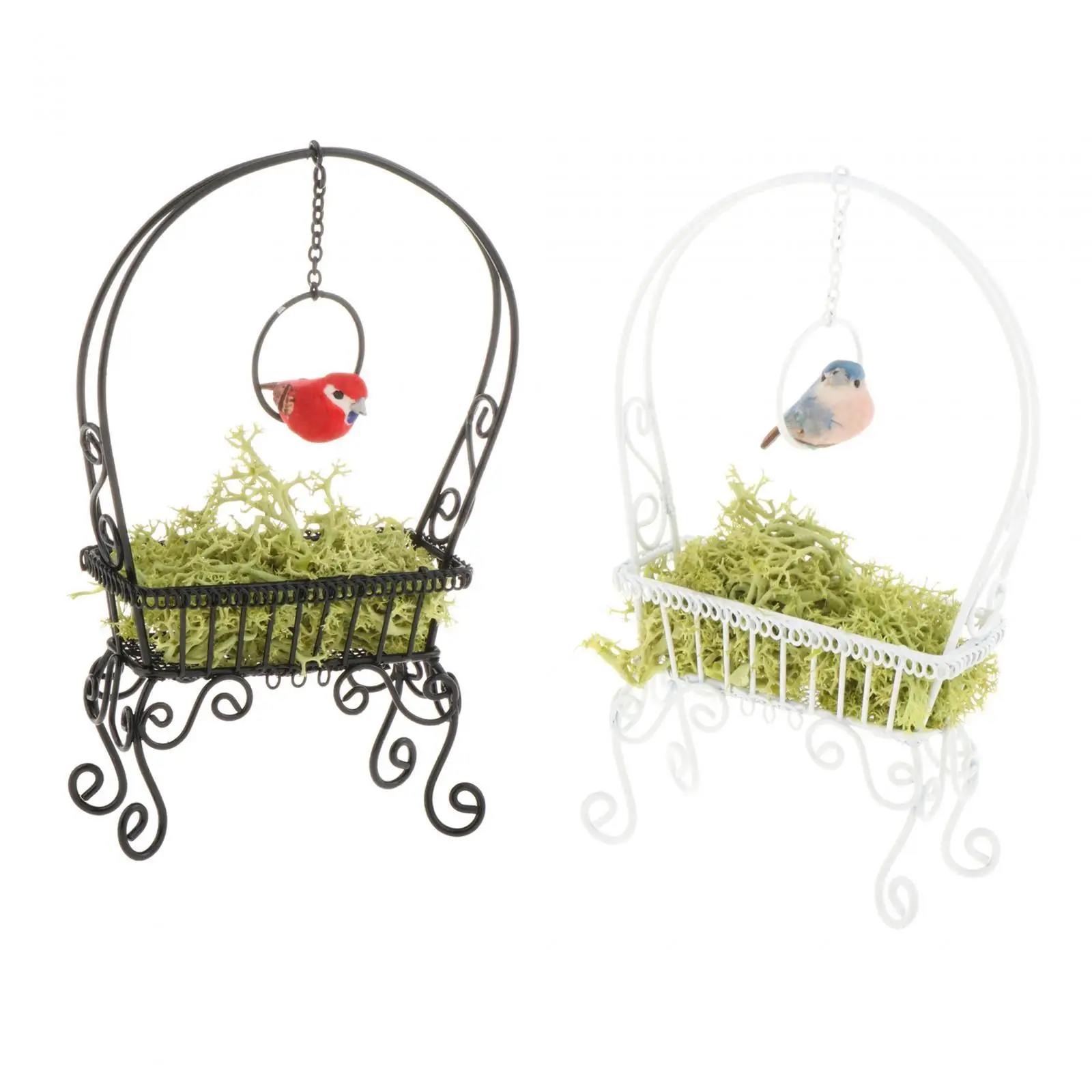1:12 Doll House Mini Garden Rack Model Craft Sturdy Iron Art Frame Delicate Multifunctional Furniture Accessories 7x3.5x13.5cm