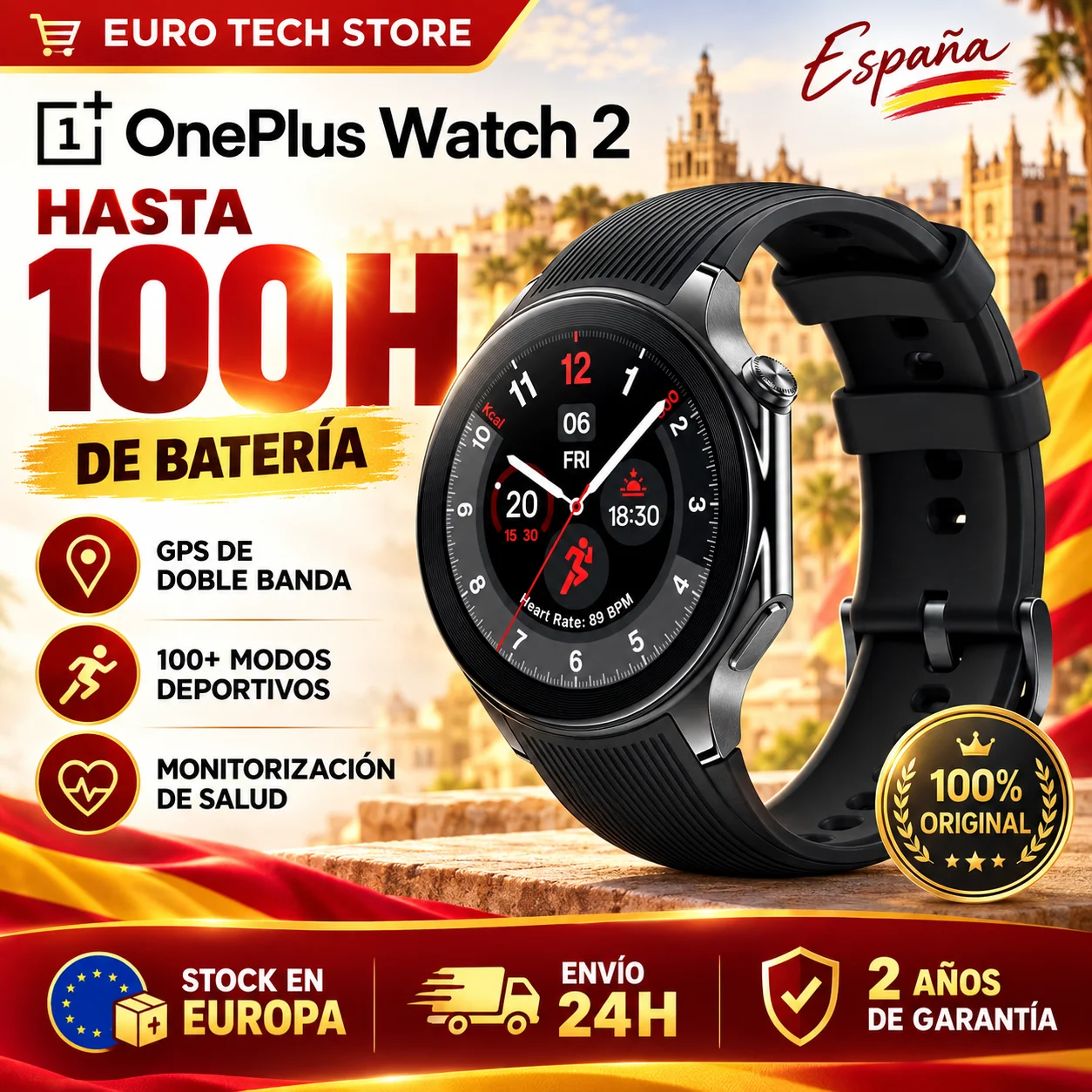 Reloj OnePlus 2 Negro Acero