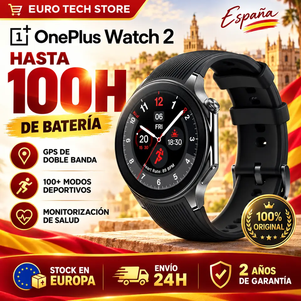 RELOJ ONEPLUS 2 NEGRO ACERO