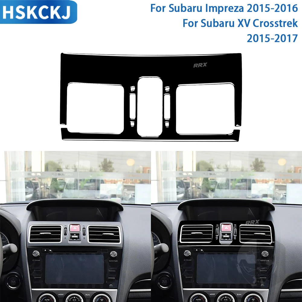 For Subaru Impreza 2015 2016/Subaru XV Crosstrek 2015 2016 2017 Accessories Car Black Plastic Central Air Outlet Trim Sticker