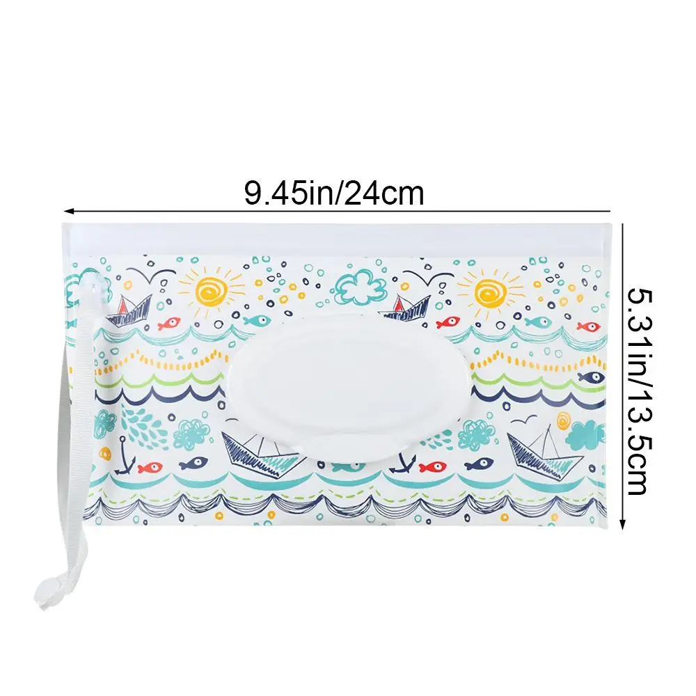 EVA Baby Wet Wipe Pouch Cute Snap-Strap Refillable Wet Wipes Bag Flip Cover Tissue Box Outdoor Useful Baby Stroller Accessories