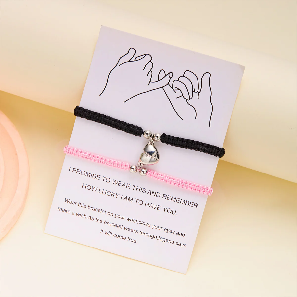 2 Teile/satz Romantische Herz Magnetische Gewinnen Paar Armband Für Frauen Männer Mode Geflochtenen Seil Passenden Armband Freundschaft Schmuck – Detail 3