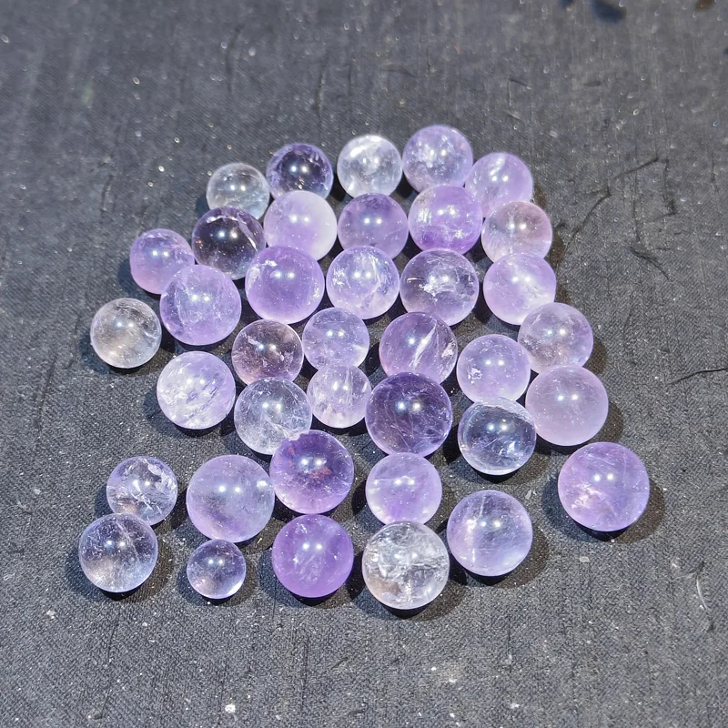 

high quality natural crystal mini sphere healing stone ball light amethyst small sphere