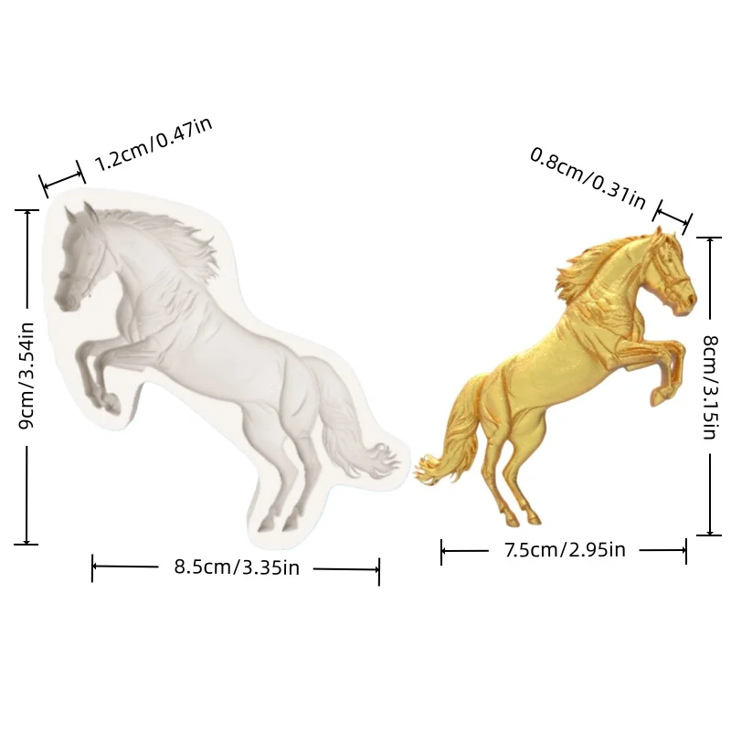 Reproduction Molds of Strong and Agile Horses, Molds with the Theme of Immediate Success ​ ​   Celebration Cake Chocolate Decoration Making Silicone Mold