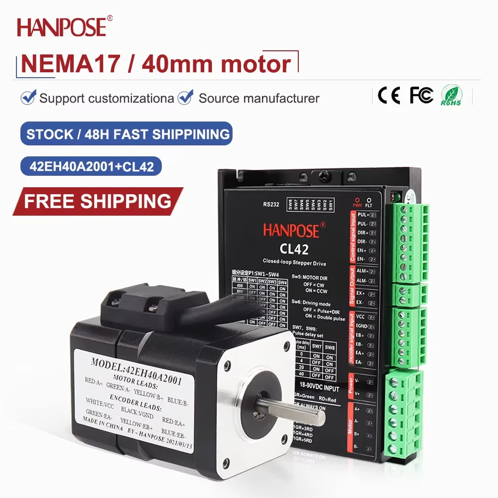 

closed-loop stepper motor NEMA17 42EH40A2001-CL57drive 2.0A 3.0V real-time coordinate reading, no step loss, stable operation