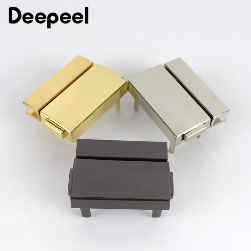 2/4pcs 38x29mm Rectangular Metal Press Push Locks Women Bag Spring Lock Snap Decorative Clasps Closure DIY Hardware Accessories