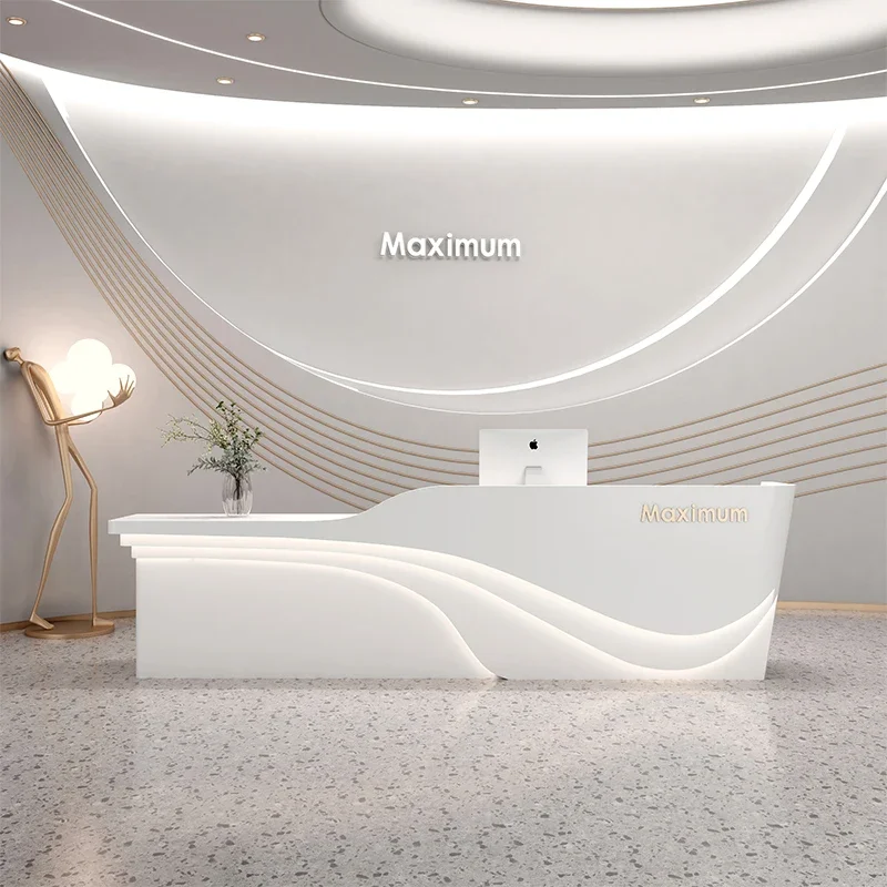 * Modern Simple Reception Desks Nordic White Outfit Shop Residential Hostel Convenience Store Table Furniture Receptionsdisk
