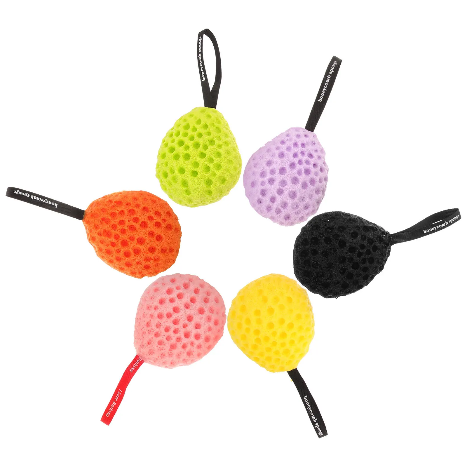 

6pcs Bath For Body Wash Scrubber Exfoliating Shower Sponge Lanyard Design Lightweight Cleanser Bathroom Essentialsshower