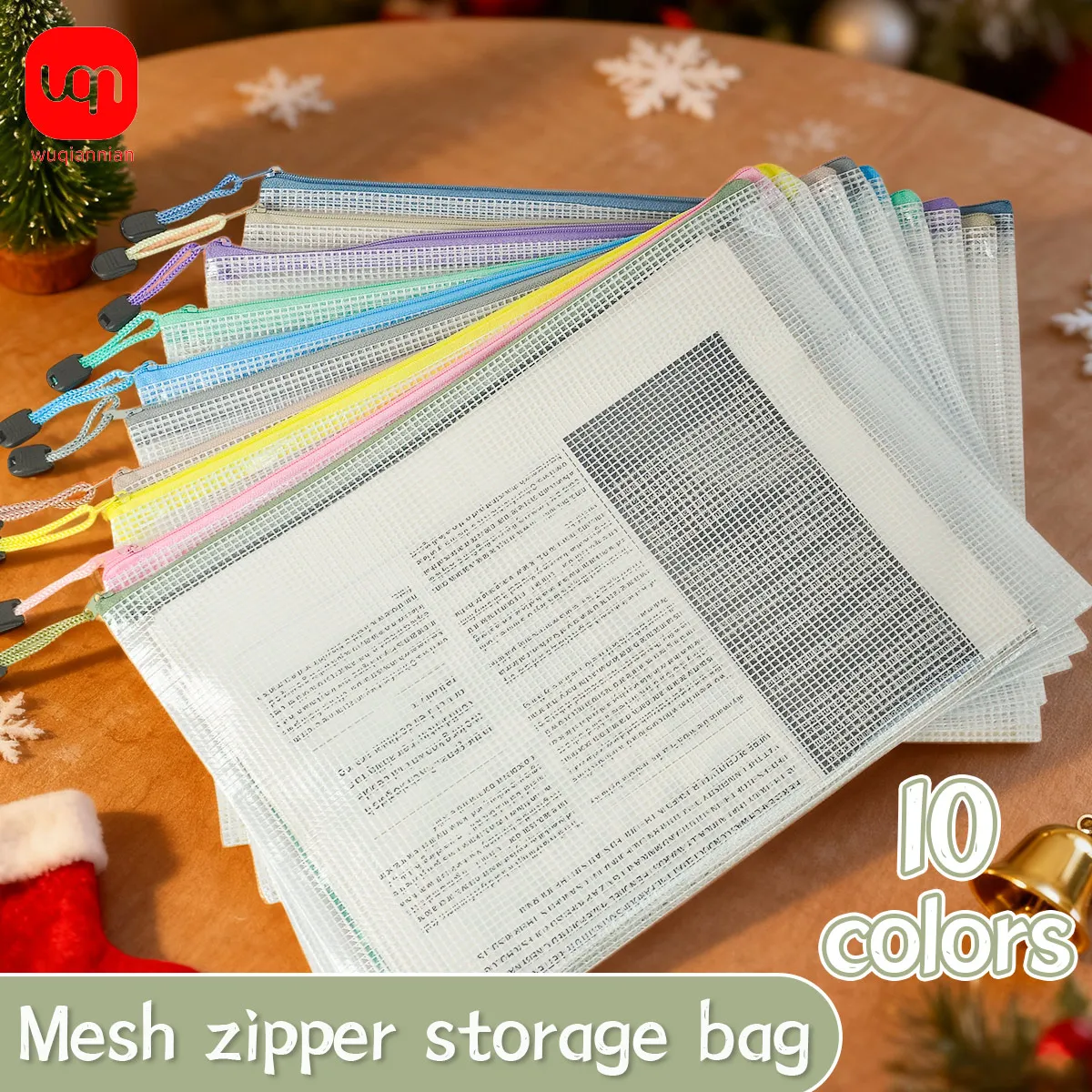 

WQN 5-20PCS 10 Colors Waterproof Zipper Storage Bags A4 Mesh Zipper Bags for Documents, Stationery, Office, Home, and Travel Use