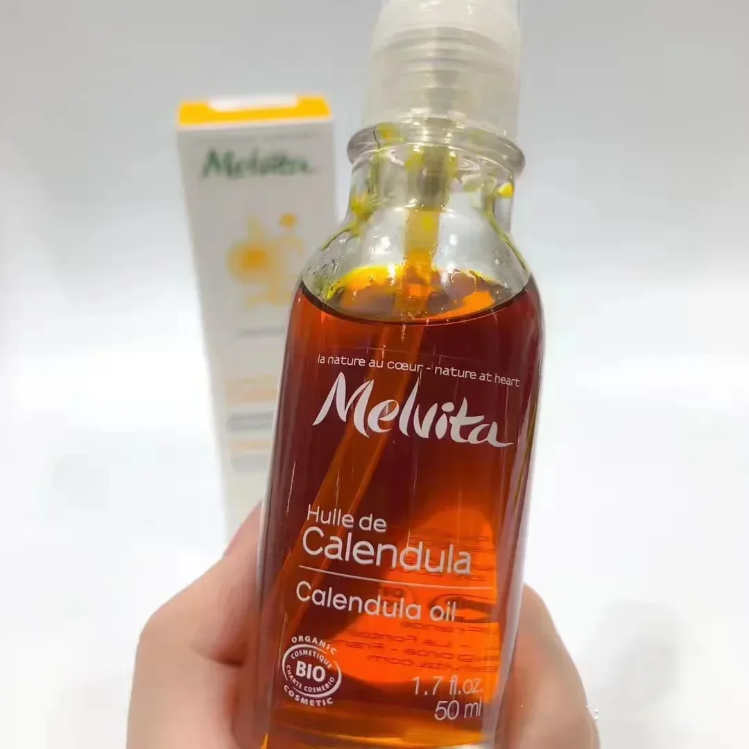 Aceite Esencial de caléndula Melvita de Francia, 50ML, reparación calmante, piel sensible y frágil, hidratante, belleza para el cuidado de la piel rara