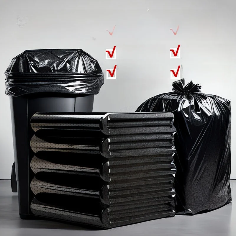 Extra Large Thickened Black Garbage Bags 100L for Commercial Use Restaurant Property Hotel Sanitation Special Large Kitchen Bags