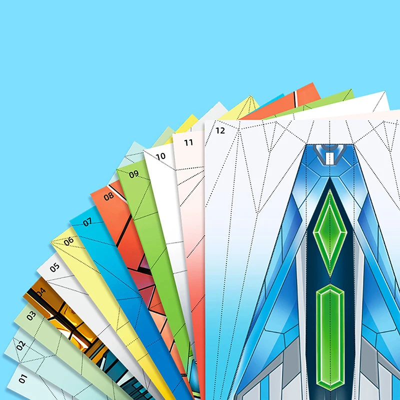 1set Paper Airplane Origami Belt Tutorial For Children Fun Handmade Three-dimensional Airplane For Baby Educational Toys