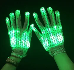 LED Glove Sequins LED Colorful Gloves Ball Party Props