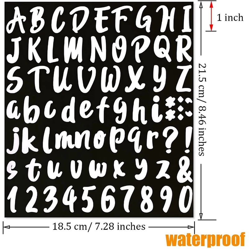 720 Pieces 10 Sheets Self-Adhesive Vinyl Sticker, Alphabet Letter Number Stickers For Mailbox, Door (1 Inch)