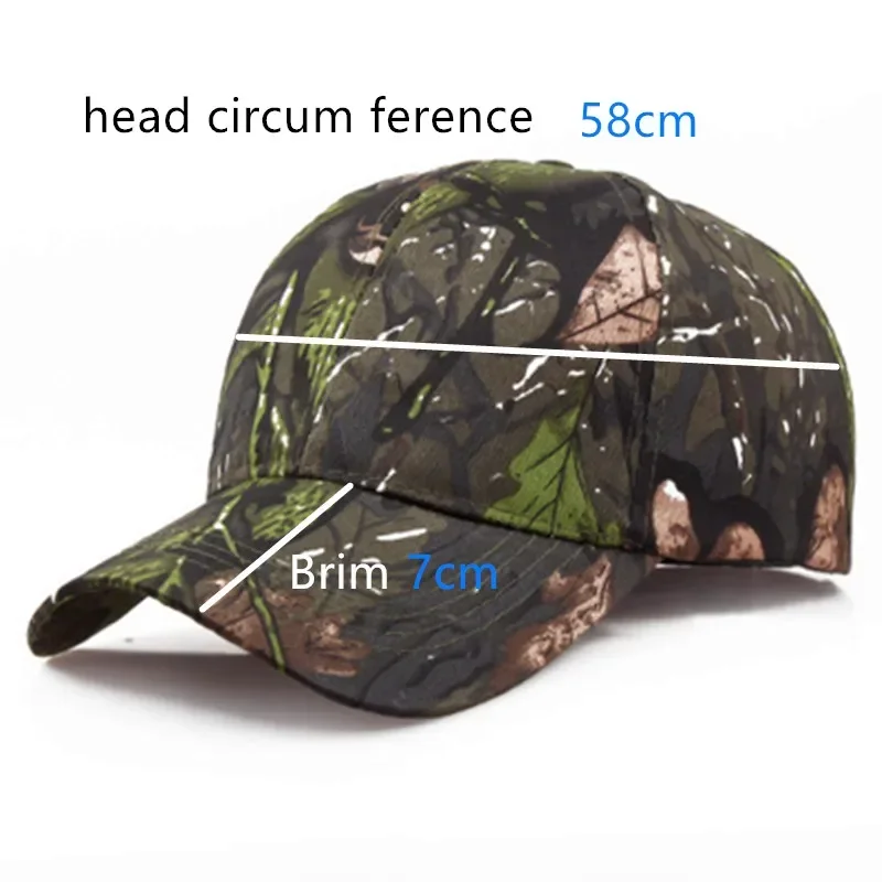 Adjustable Tactical Camouflage Cap Jungle Hunting Cap Outdoor Sports Breathable Sunscreen Cap Sun Hat Baseball Cap for Men Women