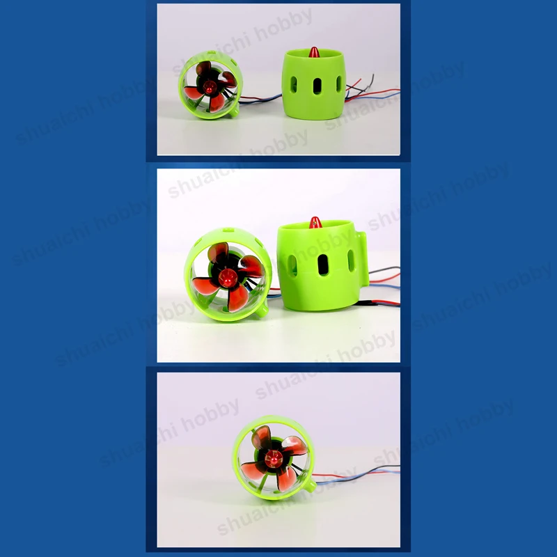 Propulsor submarino de 12V-24V 20A para barco con cebo de remolque RC, Motor sin escobillas de 1000KV, 60mm CW/CCW, hélice de 4 aspas, accesorios marinos